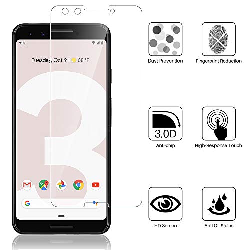 image for [3 Pack] LK Screen Protector for Google Pixel 3, Tempered Glass [HD-Cl