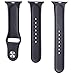 Zacro 38mm Apple Watch Band, Silicone Replacement Sport Band for 38mm Apple Watch Models-Black(Pack of 3 Bands Included for 2 Lengths, Not Fit 42mm Version)