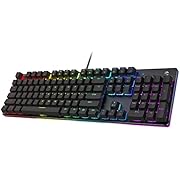 Black Shark RGB Mechanical Gaming Keyboard LED Backlit Wired Keyboard with Red Switches, Full Anti-Ghosting 104 Keys, Aluminum Base, for Desktop PC, Sixgill K2
