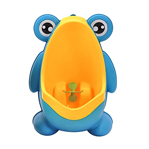 2025 Frog Pee Training Cute Frog Potty Training Urinal Large Capacity Toddler Boys Standing Urinal Frog Shape Toilet Training Pee Stand with Adjustable Height for Nursery Home Toilet (Blue)