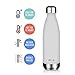 MIRA Stainless Steel Vacuum Insulated Water Bottle | Leak-proof Double Walled Cola Shape Bottle | Keeps Drinks Cold for 24 hours & Hot for 12 hours (Light Gray, 17 oz (500 ml, 0.53 qt))