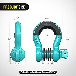 Nilight 2 Pack 3/4" D-Ring Shackle with 7/8" Screw