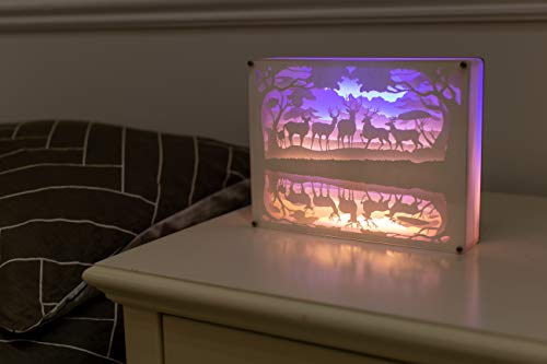 QThings Enchanted Deer Lamp: Decorative Colorful Animal Light Changes Colors, Battery Operated, On/Off Switch