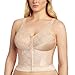 Exquisite Form womens Fully Front Close Longline Lace Posture Bra, Rose Beige, 42DD US