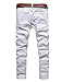 Men's Distressed Ripped Biker Moto Denim Pants Skinny Fit Zipper Jeans (W32=Tag34(Asian Size), White)