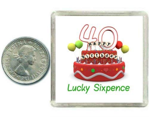 40th Birthday Lucky Sixpence Gift, Great good luck present idea for man or woman
