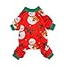 Fitwarm Christmas Snowman Dog Pajamas Pet Clothes Cat Onesie Jumpsuits Lightweight Velvet Red Medium