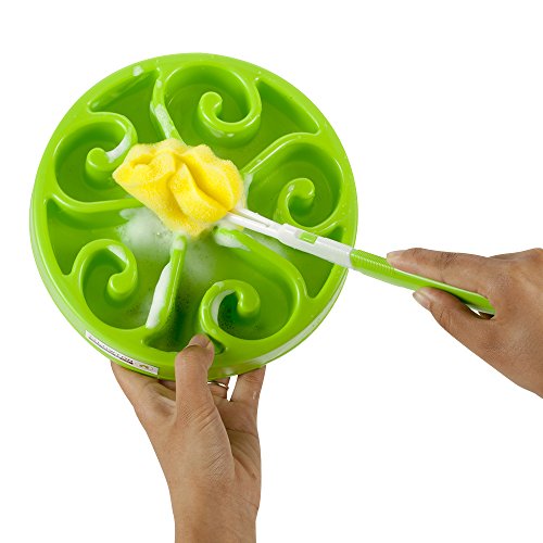 SlowTon Pet Slow Feeder Bowl, Non Toxic Bloat Stop Interactive Dog Feed Water Bowl Fun Puzzle Dish with Non Skid Base Prevent Choking indigestion vomiting with Bonus Clean Brush - Thumbnail 4