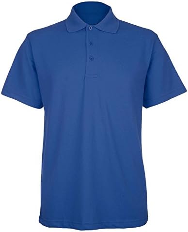 Mens 100% Cotton Rich Polo T Shirts Sizes XS to 4XL (4XL - XXXXL, ROYAL BLUE)
