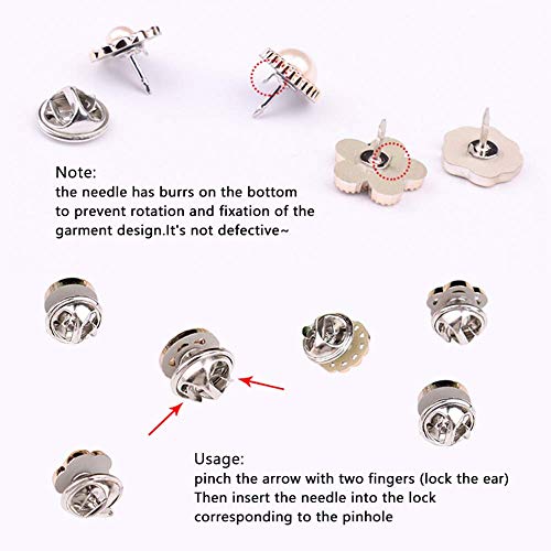 Joyci 10-Pack Women Shirt Brooch Buttons Lapel Pins Novelty Suit Vest Safety Buckle Metal Tie Tacks Pin Back Clutch (Black A)