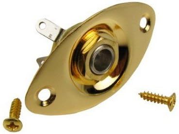 Output Plate with Jack for Mono Electric Guitar (Gold (1Pcs))