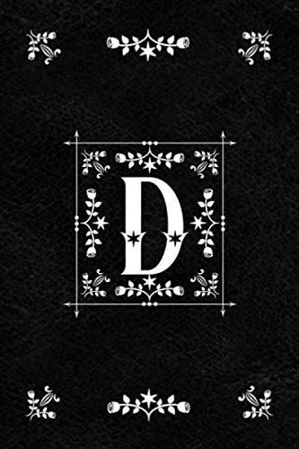 Scandinavian Design Floral Monogram Daily Journal Notebook - Letter D: Decorative Letter on Black Le by Spring Hill Stationery