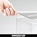 mDesign Stackable Plastic Closet Storage Container Bin Box with Hinge Lid for Organizing Shoes, Booties, Pumps, Sandals, Wedges, Flats, Heels - Lumiere Collection - 4 Pack - Clear