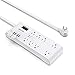 BESTEK 2,000 Joules Surge Protector with USB, Power Strips with 8 AC Outlets 15A 125V, DC 5V 4.2A 4 Smart USB Charging Ports, Long 6 Feet Heavy Duty Extension Cords, FCC ETL Listed