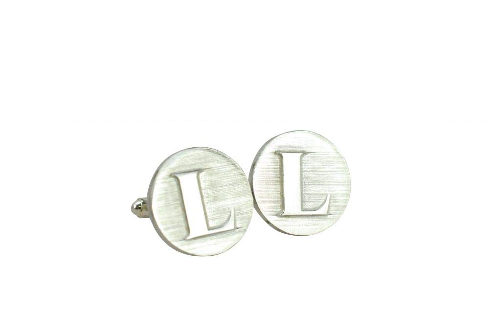 Letter L Cufflinks - Unique UK Made Rustic Design Letter L Cufflinks For Men