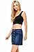 Wax Women's Juniors Cute Button Down Denim Mini Skirt (S, Dark Denim)