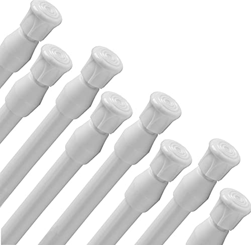 Photo 1 of F-BBKO 8Pack Tension Curtain Rod - Adjustable Length for Kitchen, Bathroom, Cupboard, Wardrobe, Window, Bookshelf DIY Projects (White 15.7" to 28")