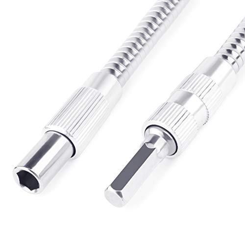 Maexus Flexible Drill adapter Bit Extension Holder Flex Shaft Impact Driver for Hand Ratchet Screwdriver Bits, Quick Change Magnetic 1/4 Hex Shank, 7.9" and 11.8"ï¼ˆ2PCï¼‰