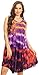 Sakkas 15803 - Nora Sleeveless Embroidered Short Tie Dye Caftan Dress/Cover up - Orange - OS