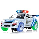 Toysery Police Car Toy with 3D Technology Flashing Lights and Sounds Bump And Go Action Car Toys for Kids Boys and Girls
