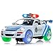 Toysery Police Car Toy with 3D Technology Flashing Lights and Sounds Bump and Go Action Car Toys for Kids Boys and Girls
