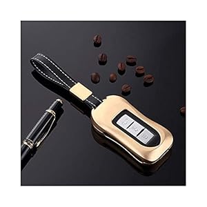 BENBENHU Autosleutel Covers Aluminiumlegering Sleutelhanger Shell Met Keychian, voor Mitsubishi Outlander Lancer Asx…