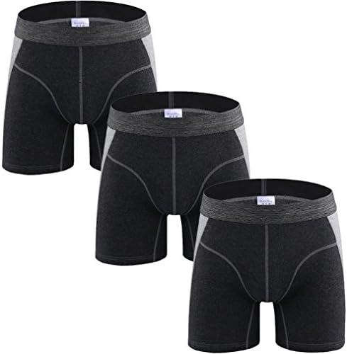 thy Cotton Men's comfortable cotton movement long boxers 3Pack,(3 Black,X-Large)
