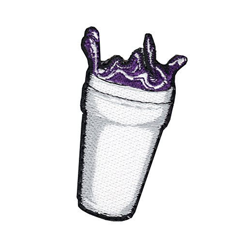 Purple Drank Double Cup Love DIY Iron On Embroidered Applique Patch