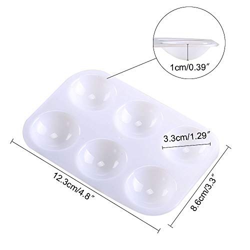 Paint Tray Palette Anpatio Plastic Paint Palette 6 Well Portable Watercolor Oil Acrylic Palette Painting Tray DIY Craft for Kid Professional Artists Pack of 24 White - Thumbnail 6