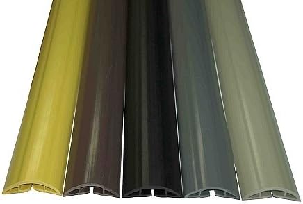 Electriduct Large Plastic Flexible Floor Cord Cover Cable Protector and Wire Concealer - Includes Double Sided Tape - 25 Feet - Brown