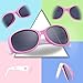 RIVBOS RBK006 Rubber Flexible Kids Polarized Sunglasses Age 3-10 (Pink Heart)