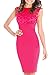WOOSEA Women's Elegant Sleeveless Floral Lace Cocktail Party Pencil Dress