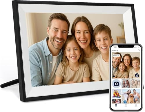FUNCARE Digitaler WLAN-Bilderrahmen, 25,7 cm (10,1 Zoll), 32 GB Speicher, IPS-Touchscreen, HD 1280 × 800, automatische Rotation, einfache Konfiguration für die