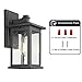 Emliviar Outdoor Wall Sconce, 1-Light Exterior Wall Lantern in Black Finish with Clear Seeded Glass, OS-1803EW1