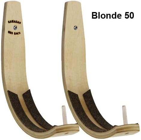 Hawaiian Gun Rack Blonde 50 Surfboard Wall Rack for Long Boards and Short Boards