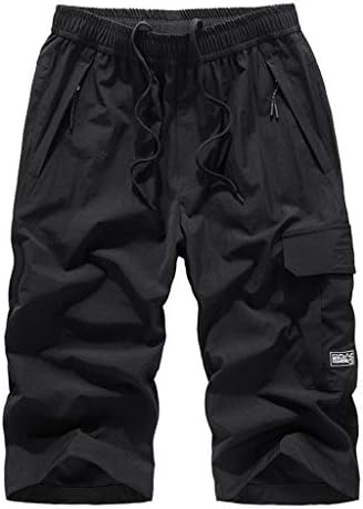 Plus Size Men Summer Thin Fast-Drying Beach Casual Sports Calf-Length Pants