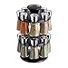 Cole & Mason Herb and Spice Rack with Spices - Revolving Countertop Carousel Set Includes 16 Filled Glass Jar Bottles