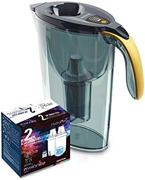 novita Singapore Alkaline Water Pitcher, NP3290UF, 76 Oz, with 3 Filter Pieces (Zesty Yellow)