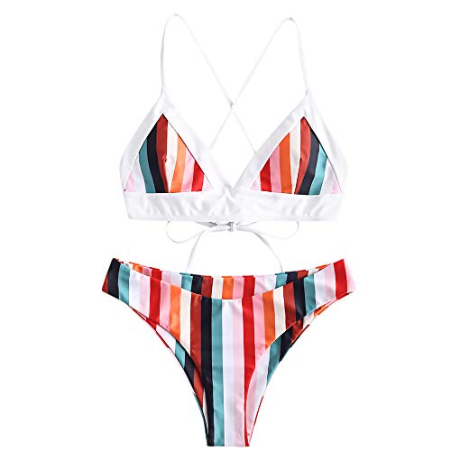 colorful striped bathing suit