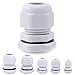 Hilitchi 60 Piece Nylon Plastic Waterproof Adjustable 3.5-13mm Cable Glands Joints Cable Gland - PG7, PG9, PG11, PG13.5, PG16 (Gray-60pcs)