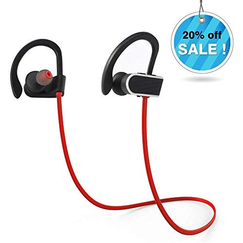 Écouteur Bluetooth Oreillette Étanche IPX7 Oreillette Sport sans Fil avec Crochet Confortable Casque Intra-Auriculaires Microphone Intégré Écouteurs Compatible avec Apple iPhone, Samsung, Téléphones Android, Tablettes et plus