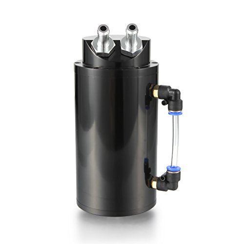 Dromedary Black Cylindrical Universal Aluminum Engine Oil Catch Can Reservoir Tank 750ml