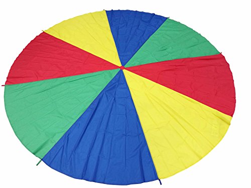 image for FixtureDisplays 12 Foot Play Parachute for Kids 8 Handles with Storage