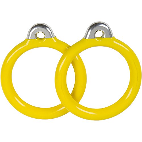Swing Set Stuff Commercial Round Trapeze Rings with SSS Logo Sticker, Yellow
