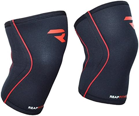 PREMIUM 7MM Neoprene Knee Sleeves by REAP FITNESS Ideal for Crossfit, Squats, Deadlifts, Heavy Lifting, Knee Support for Heavy Workouts ... (X-Large)