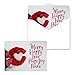 Red Mittens Heart Christmas Cards / 25 Winter Snow Holiday Cards With White Envelopes Pack / 5'' x 7'' Card Folded With Interior Verse/Made In The USA