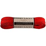 Derby Laces Red 72 Inch Waxed Skate Lace for Roller Derby, Hockey and Ice Skates, and Boots
