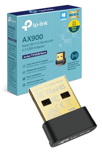 Archer TX10UB Nano Clé WiFi 6 AX900 pour PC, Clé USB WiFi Double Bande 2,4/5 GHz, Adaptateur WiFi USB Nano avec Bluetooth 5.3, Dongle WiFi USB, WPA3, Compatible Windows 11/10