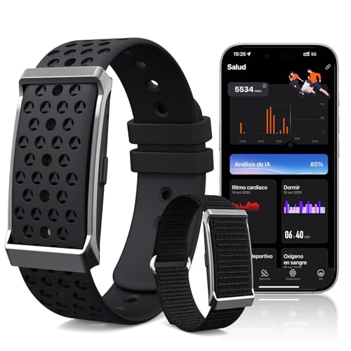 iSo Tech Smart Bracelet Without Screen, Smartwatch Fitness Tracker Woman Man with AI Analysis, Monitoring 24/7 Activity, Sleep & Heart Rate, Multisport Mode, Battery 35 Days IP68