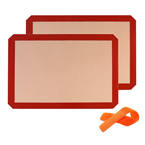Silicone Mat, LtrottedJ Silicone Mat 2 Pcs Anti-Adherent Canvas Baking Sheet Patisserie Carpet